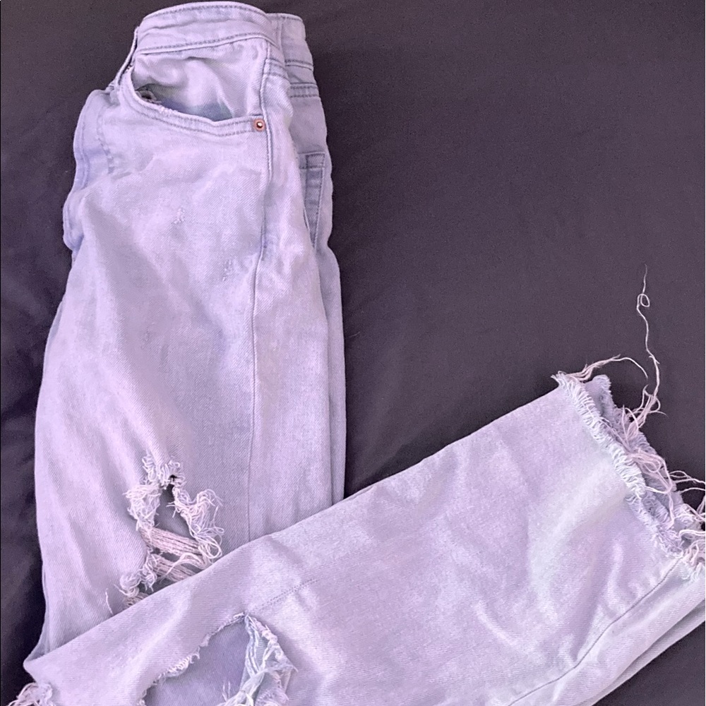 cute wild table light washed high rise straight cut jeans